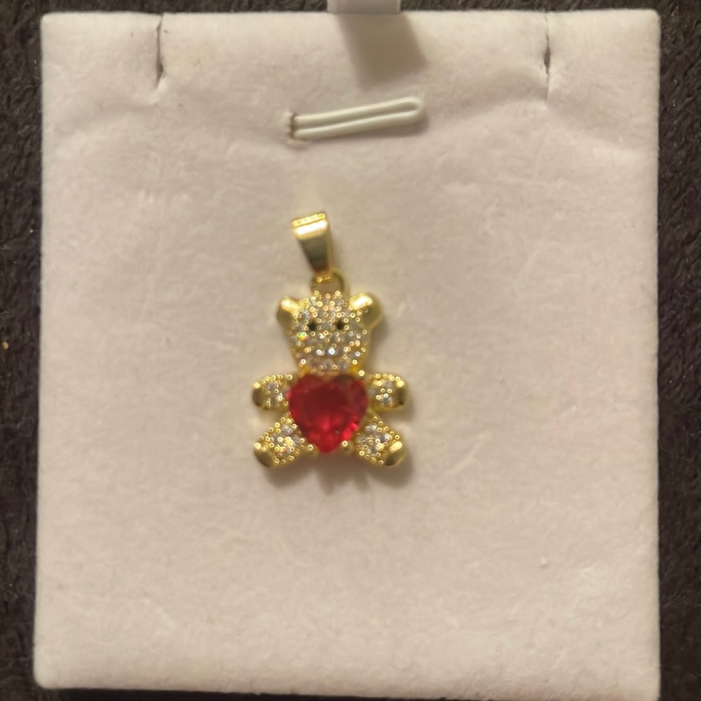 Crystal teddy bear, gold plated - Picture 2 of 2